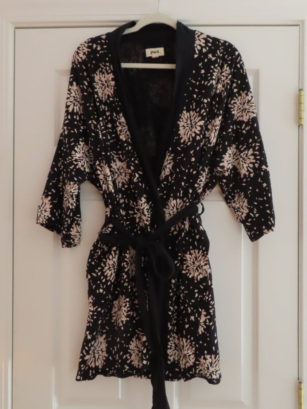 Pact Floral Organic Cotton Robe Kimono Loungewear XL/XXL Pockets Sustainable